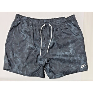 Nike Mens 2XL Black Floral Shorts Mesh Lined Nylon-Feel Summer Gear NEW